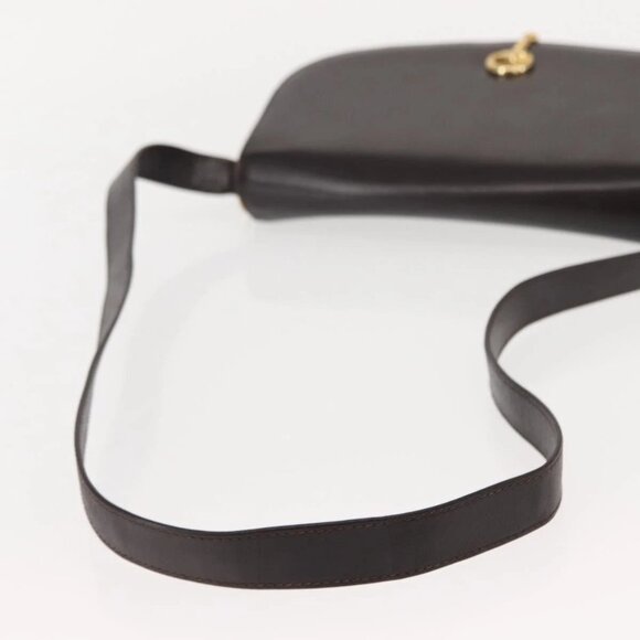 GUCCI Shoulder Bag Leather Brown gold Auth fm4925 - Picture 8 of 16